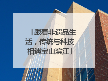 跟着非遗品生活，传统与科技相遇宝山滨江