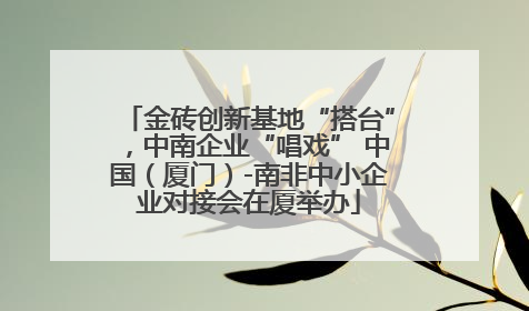 金砖创新基地“搭台”，中南企业“唱戏” 中国（厦门）-南非中小企业对接会在厦举办