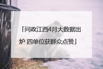 问政江西4月大数据出炉 四单位获群众点赞