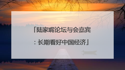 陆家嘴论坛与会嘉宾：长期看好中国经济
