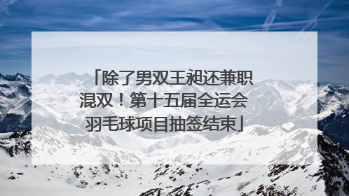 除了男双王昶还兼职混双！第十五届全运会羽毛球项目抽签结束
