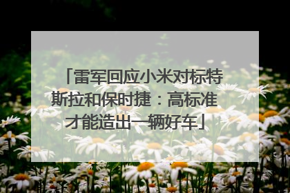 雷军回应小米对标特斯拉和保时捷：高标准才能造出一辆好车