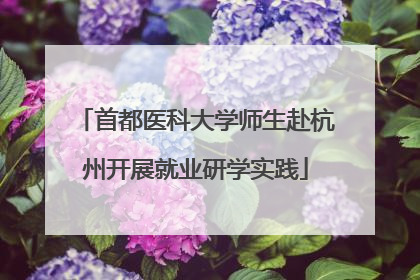 首都医科大学师生赴杭州开展就业研学实践