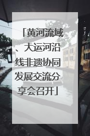 黄河流域、大运河沿线非遗协同发展交流分享会召开