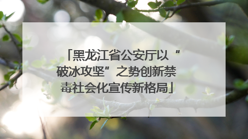 黑龙江省公安厅以“破冰攻坚”之势创新禁毒社会化宣传新格局