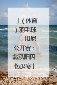 （体育）羽毛球——印尼公开赛：翁泓阳因伤退赛