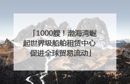1000艘！渤海湾崛起世界级船舶租赁中心 促进全球贸易流动
