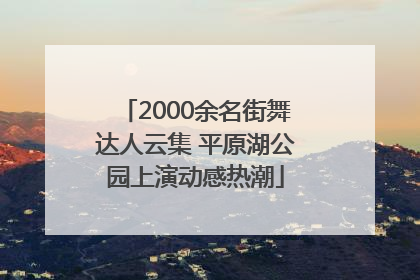 2000余名街舞达人云集 平原湖公园上演动感热潮