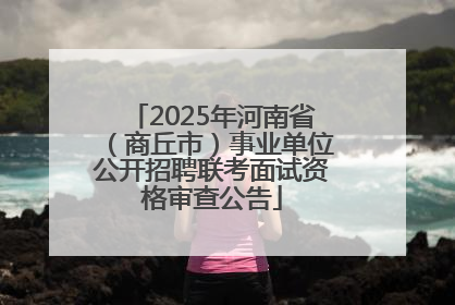 2025年河南省（商丘市）事业单位公开招聘联考面试资格审查公告