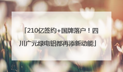 210亿签约+国牌落户！四川广元绿电铝都再添新动能