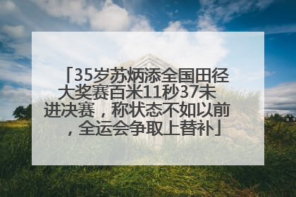 35岁苏炳添全国田径大奖赛百米11秒37未进决赛，称状态不如以前，全运会争取上替补